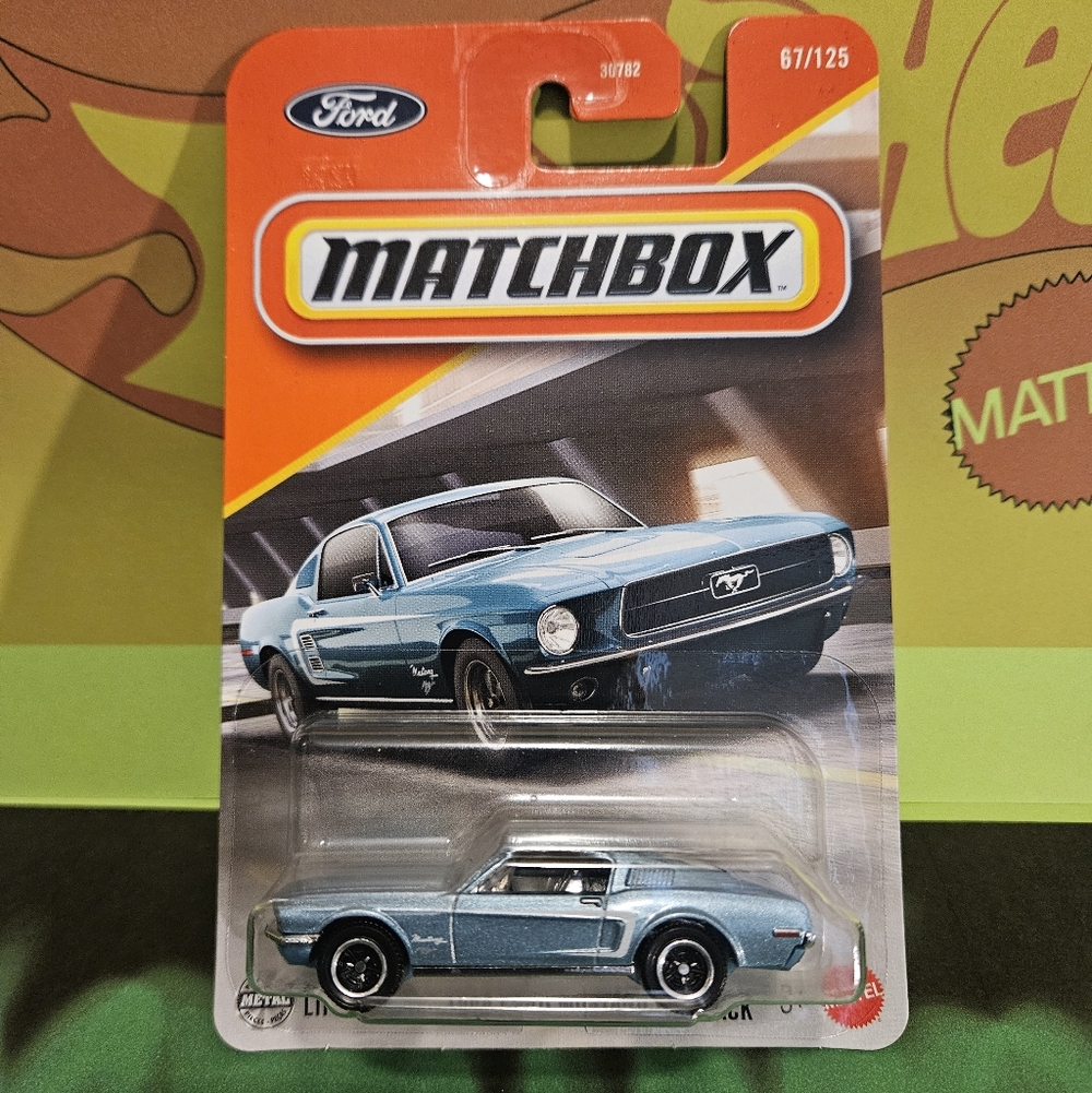 Matchbox "68 Ford Mustang Collector Car - Metallic Blue
